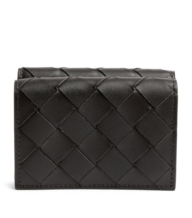 Leather Intrecciato Trifold Wallet