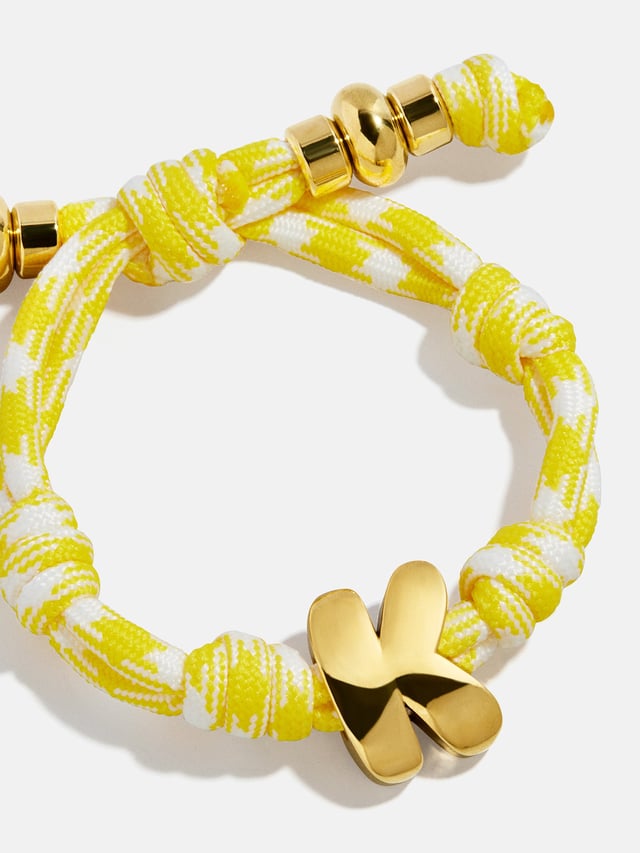Knotty Initial Bracelet - Bright Yellow