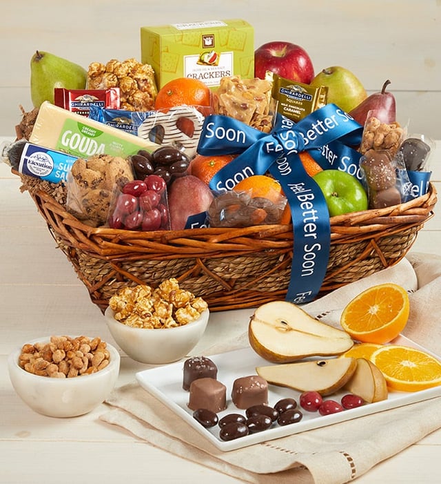 Feel Better Fruit & Sweets Gift Basket Deluxe
