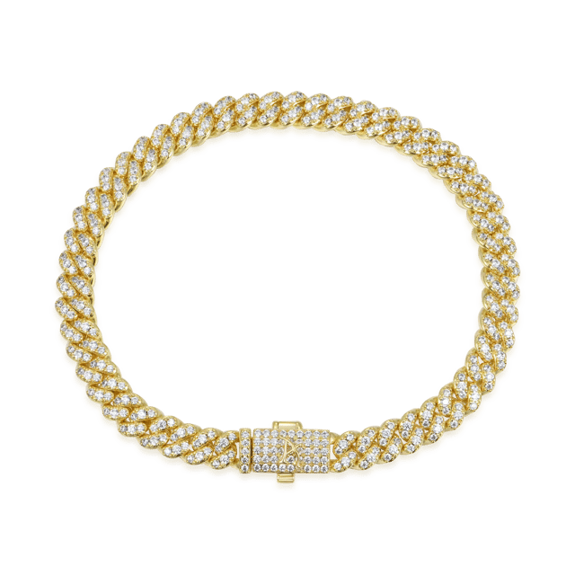 Micro Round Cut Cuban Link Bracelet - 6mm