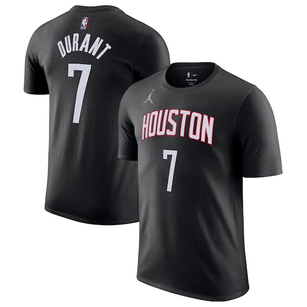 Men's Houston Rockets Kevin Durant Jordan Brand Black Statement Edition Name & Number T-Shirt