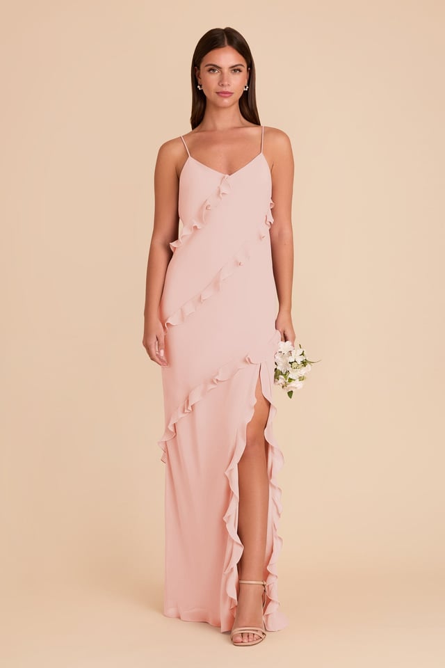 Valentina Chiffon Dress - Blush Pink