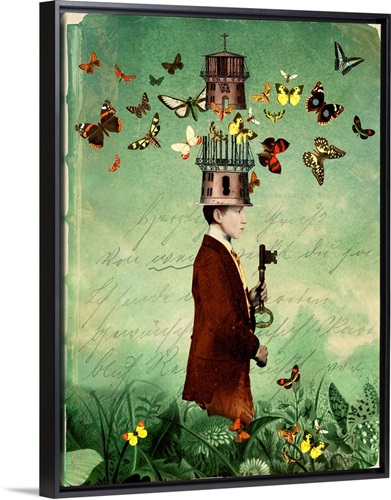 Free your mind! Stretched Canvas, Black Floating Frame