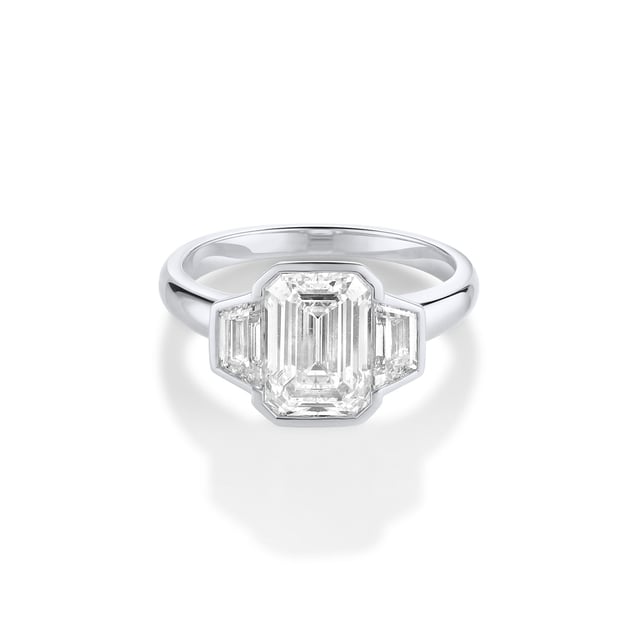 The Leonie Three Stone Engagement Ring