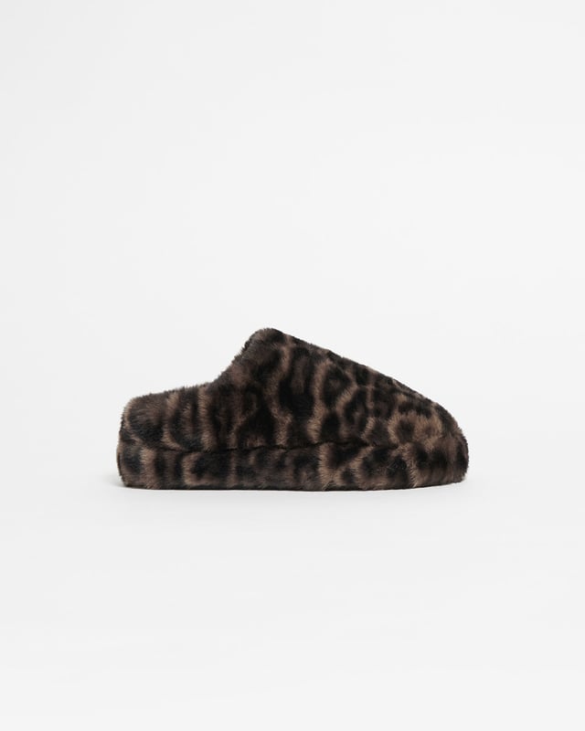 Misha Dark Leopard Slipper