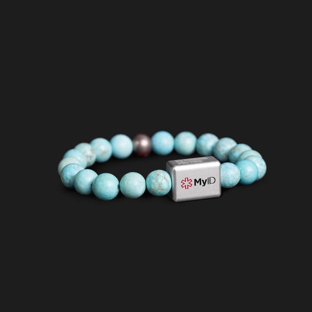 Turquoise Stone Medical ID Bracelet