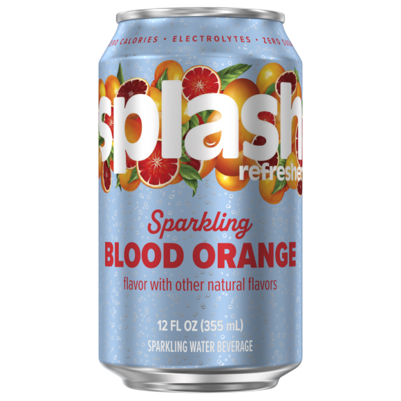 Splash Refresher™ Blood Orange Flavored Sparkling Water - Aluminum Can 12oz (24 Pack)