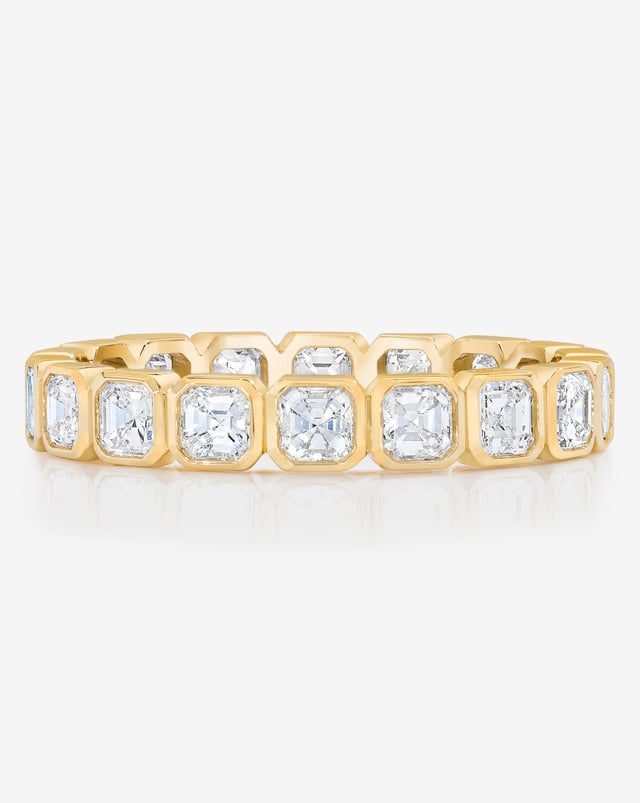 Lab Grown Asscher Bezel Eternity Band