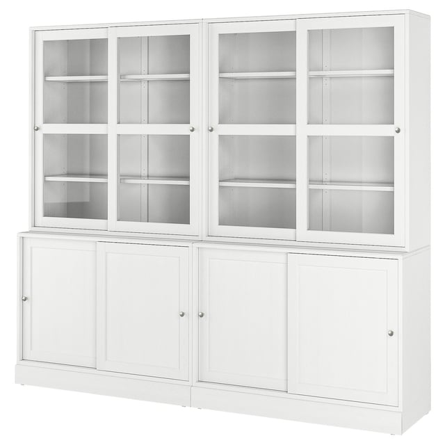 HAVSTA Storage with sliding glass doors - white 95 1/4x18 1/2x83 1/2 "