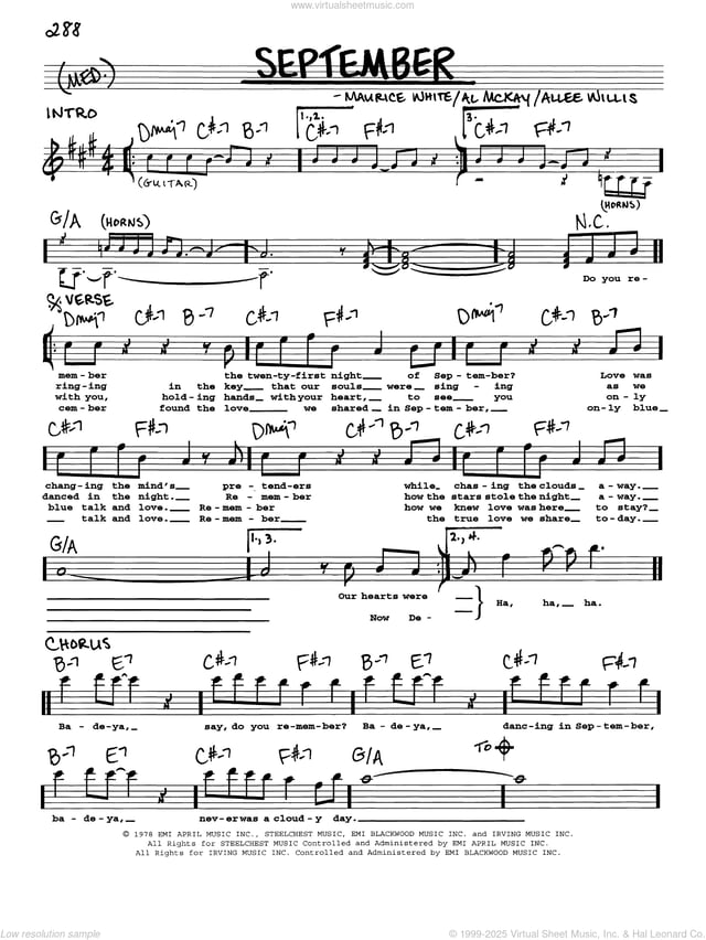 September sheet music (real book with lyrics) (PDF)