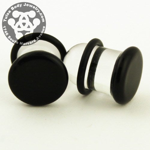 Black Single Flare Plugs by Glasswear Studios