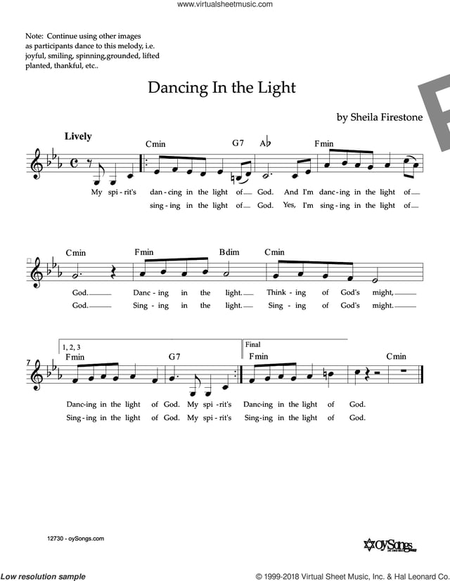 Dancing In The Light sheet music (fake book) (PDF)