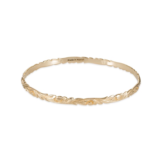 Hawaiian Heirloom Old English Scroll Bracelet in Gold - 4.5mm