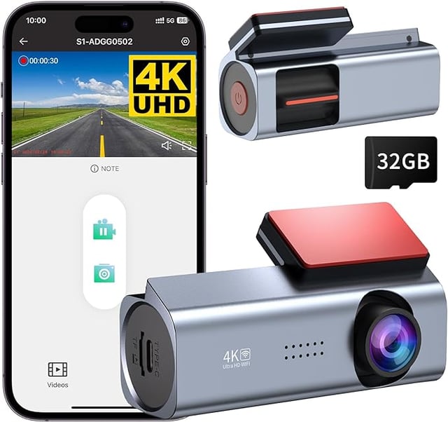 Cosuvow Dash Cam 4K Front Dash Camera 2160P WiFi Dashcam - Gray