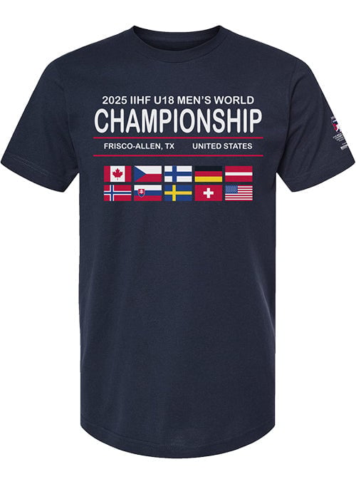 2025 IIHF U18 Men's World Championship Nations T-Shirt - Navy