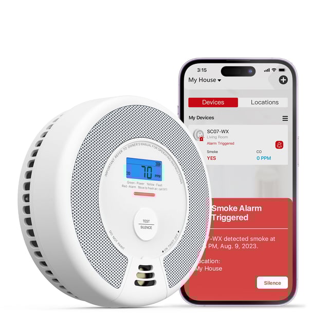 SC07-WX Smart Wifi Smoke & Carbon Monoxide Detector Combination Alarm with LCD
