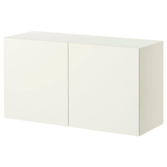 BESTÅ Shelf unit with doors - white/Lappviken white 47 1/4x16 1/2x25 1/4 "