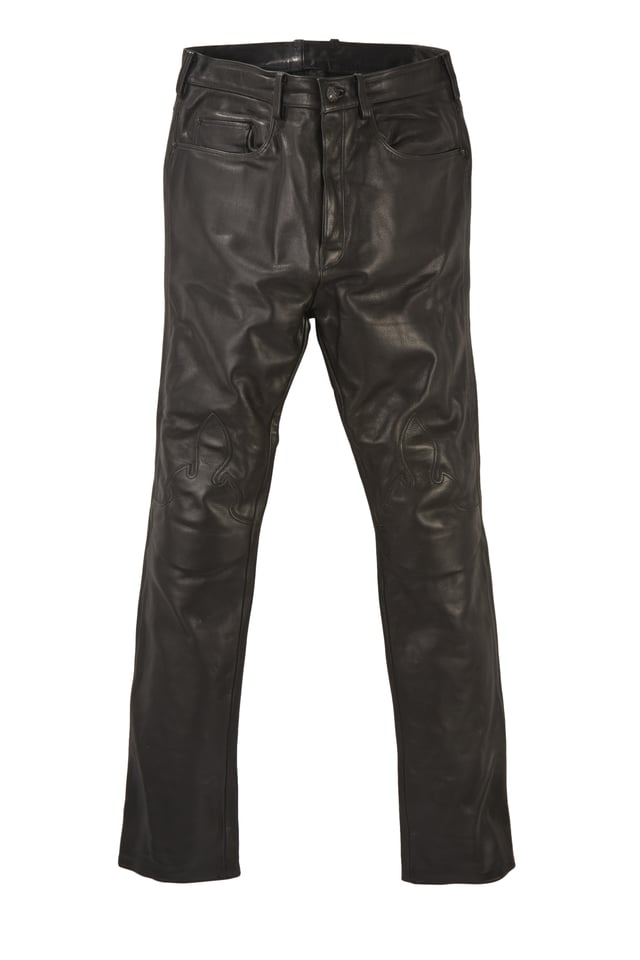 André Leon Talley Chrome Hearts Leather Pants
