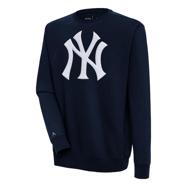 Men's New York Yankees  Antigua Navy Victory Crewneck Chenille Pullover Sweatshirt
