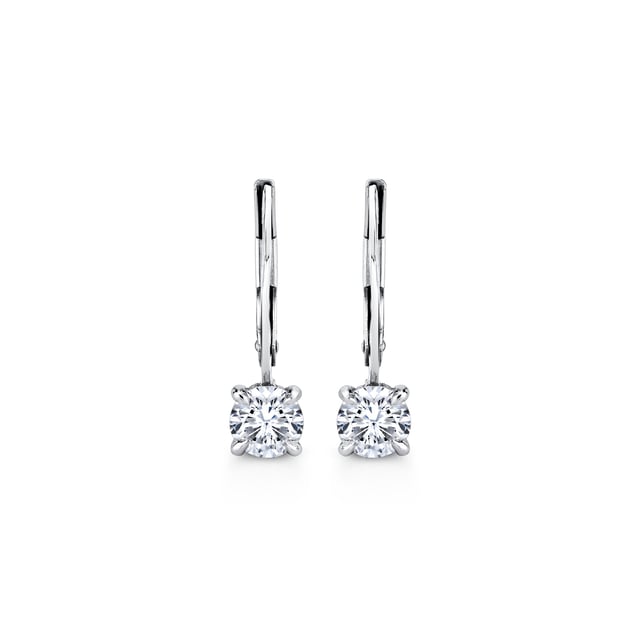 Chelsea Round Brilliant Leverback Earrings