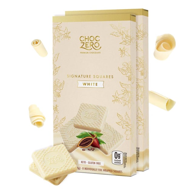 White Chocolate Squares - No Sugar Added, Low Carb