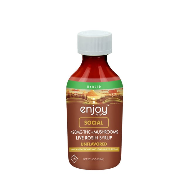 420mg Social THC + Mushrooms Live Rosin Syrup - Unflavored (Hybrid)