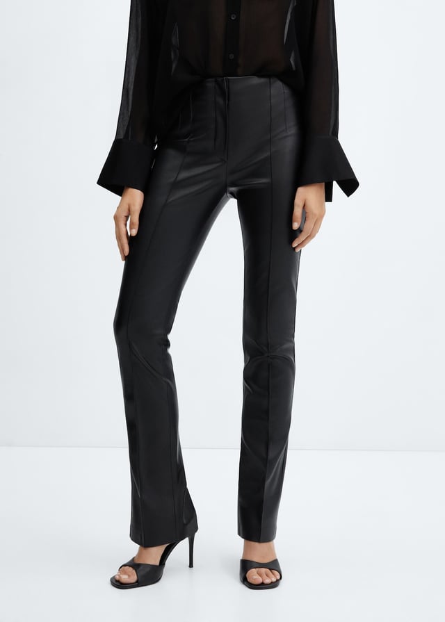 Leather-effect skinny trousers - Women | MANGO OUTLET USA
