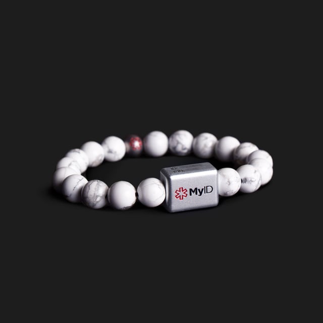 Howlite Medical ID Bracelet