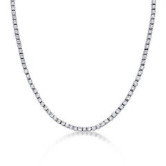 Italo Classic Created White Sapphire Tennis Necklace