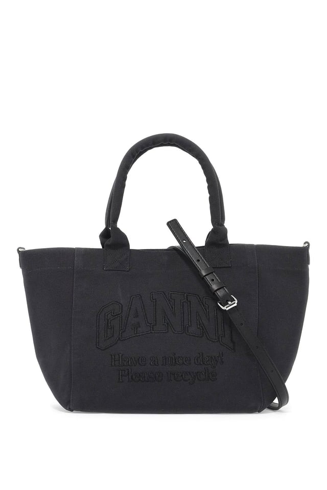 embroidered logo tote bag with
