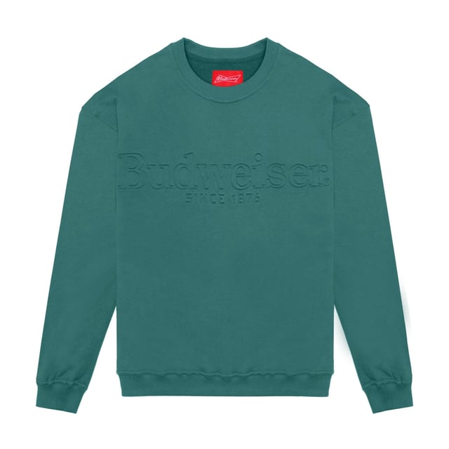 Budweiser Debossed Sage Crewneck