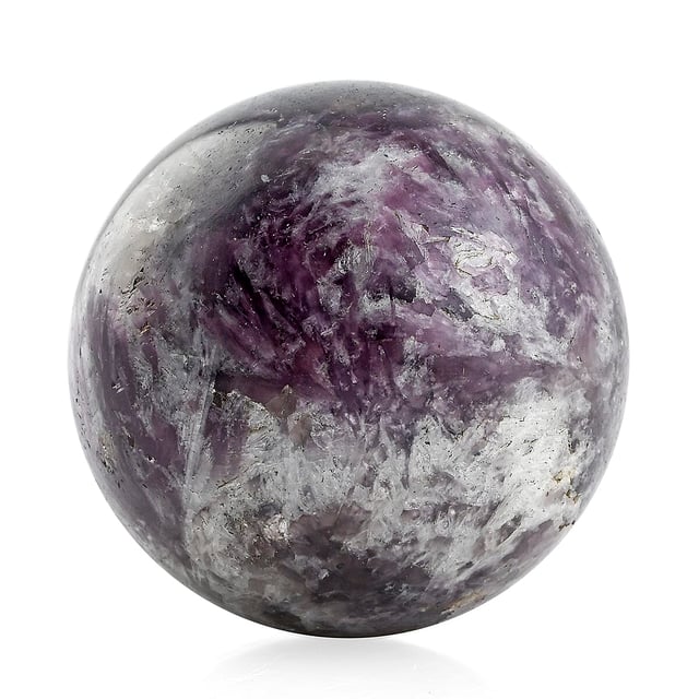 Lepidolite Sphere -M Approx 2494ctw with Free Wood Stand 10