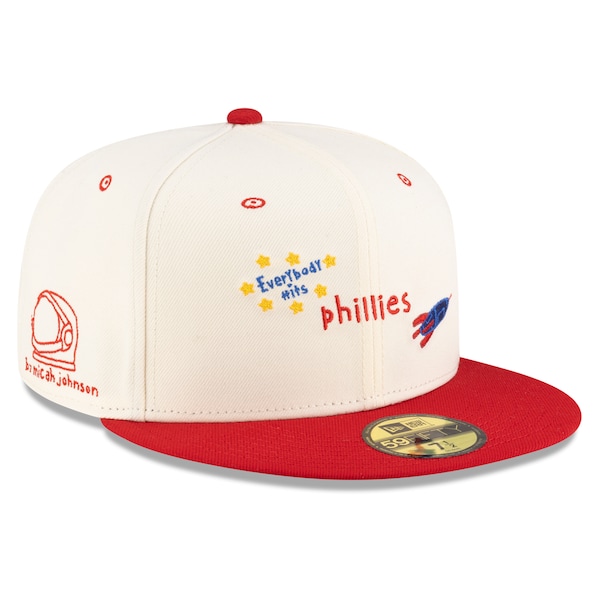 Men's Philadelphia Phillies New Era Cream/Red Micah Dreams x MLB Blank Canvas Limited Edition 59FIFTY Fitted Hat