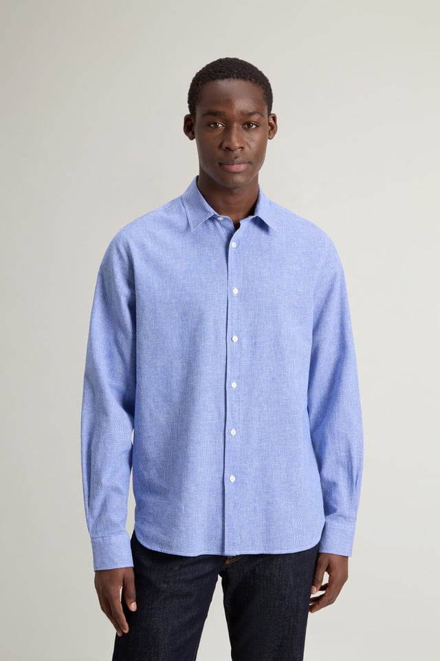 Linen- and Cotton-Blend Shirt - Men - Blue