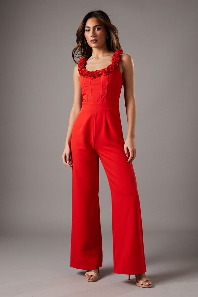 Rosette Trim Jumpsuit