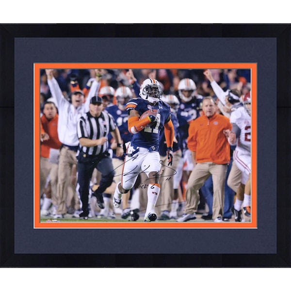 Framed Chris Davis Auburn Tigers Autographed 16'' x 20'' Running Photograph with "Kick 6" Inscription