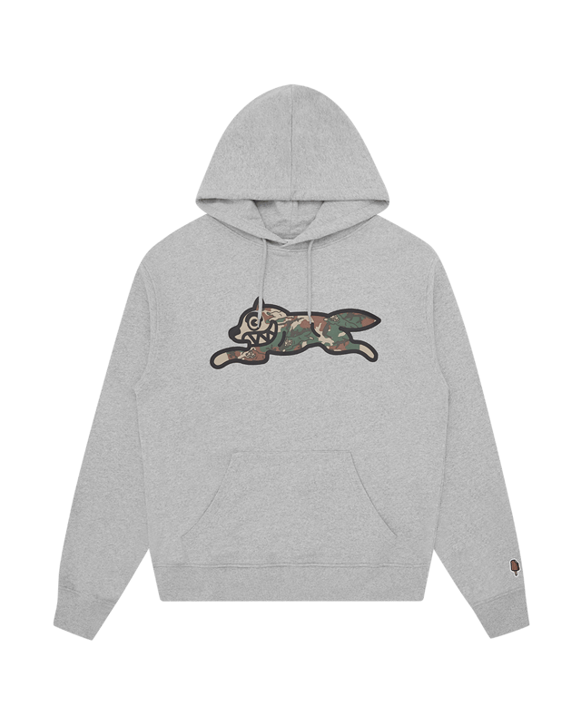 Woodland Camo Running Dog Popover Hood
