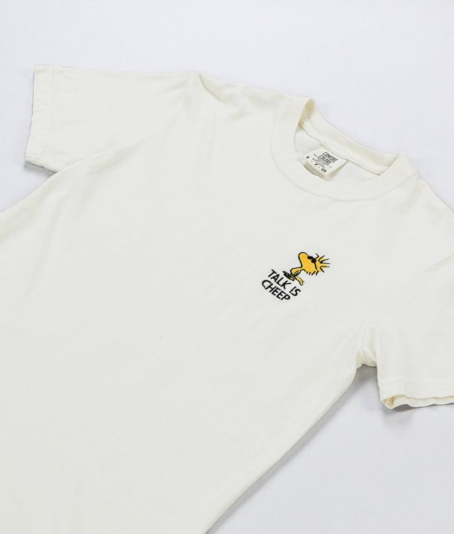 Peanuts Woodstock Talk is Cheep Embroidered Boyfriend Tee Sale