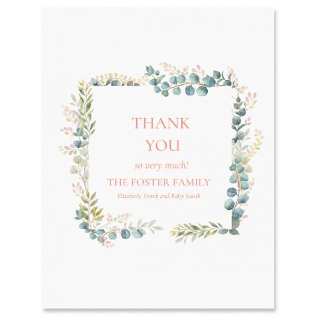 Custom Floral Frame Thank You Cards 