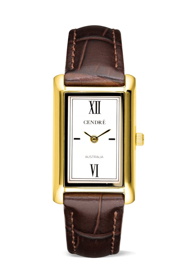 Kelly Watch | White | Espresso Croc