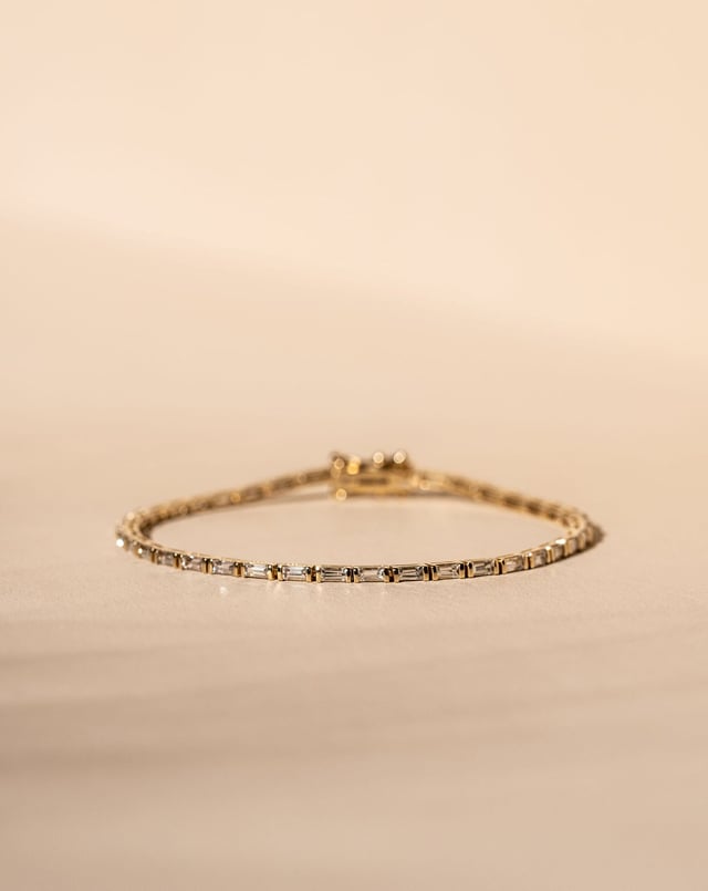 *Made To Order* White Sapphire Tennis Bracelet - 14k Solid Gold