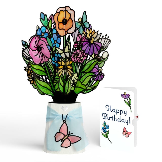 Garden Glow Birthday Suncatcher Bouquet and Sentiment Set