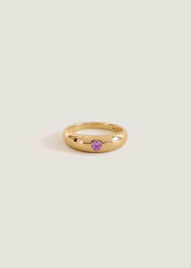 Amelia June Birthstone Dome Ring Alexandrite