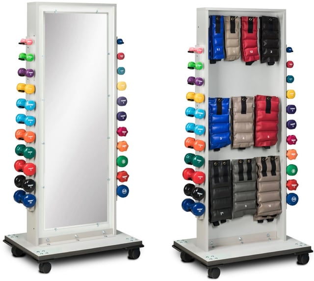 Merit Weight Rack Combo with Mirror, Mirror w/ Cuff Weight