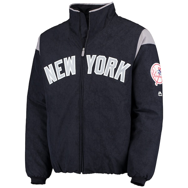 Men's New York Yankees Majestic Navy/Gray On-Field Therma Base Thermal Full-Zip Jacket