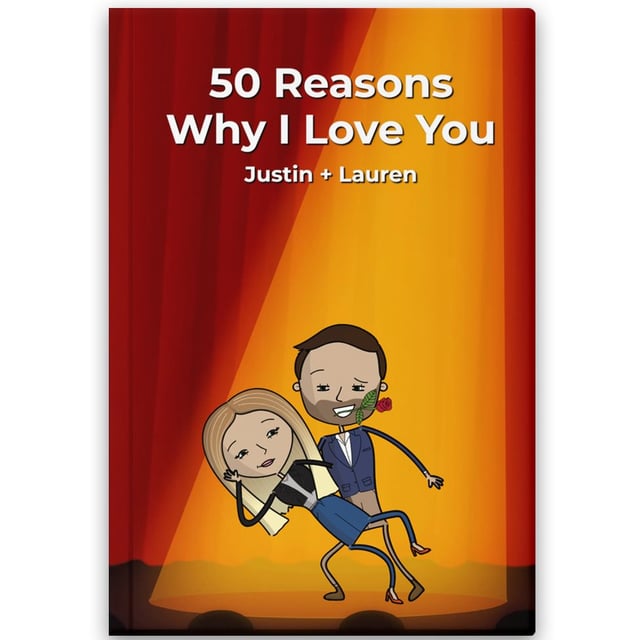Personalized Love Book | 50 Reasons I Love You | Gift for Valentine's Day, Anniversary, Birthday | LoveBook