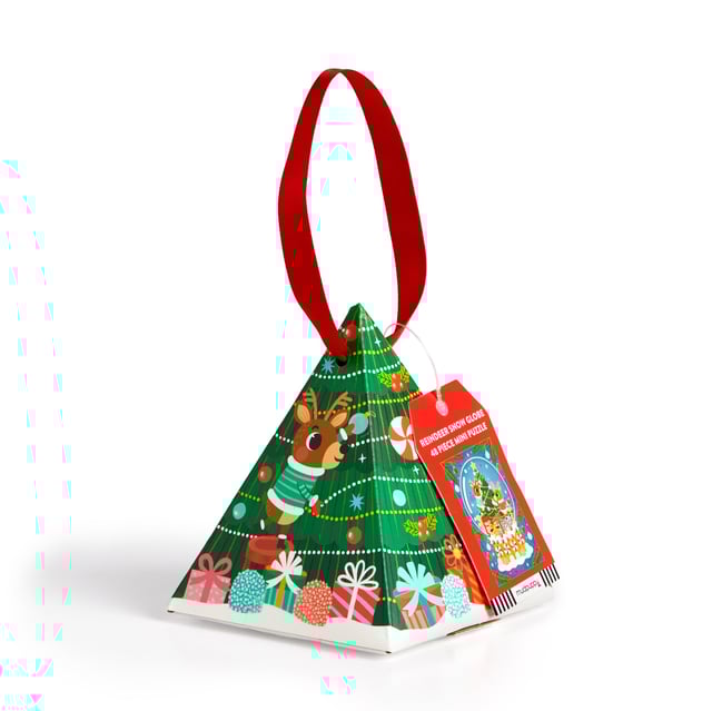 Reindeer Snow Globe 48 Piece Mini Puzzle Ornament