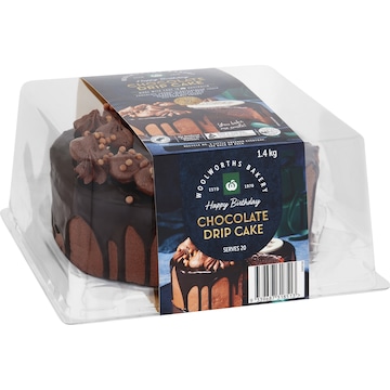 Woolworths Happy Birthday Chocolate Drip Cake 1.4kg