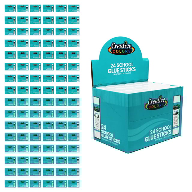 24 Pack of Glue Sticks - Bulk School Supplies Wholesale Case of 144 Glue Sticks