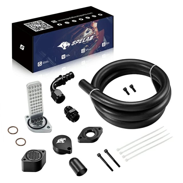 SPELAB Enhanced CCV/PCV Reroute/Delete Engine Ventilation Kit For 11-23 Ford 6.7L Powerstroke